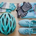 Top,View,Of,Sport,Equipment,In,Pastel,Colour:,Helmet,,Shoes,